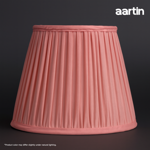 AARTIN STRAIGHT EMPIRE GATHERED LAMPSHADE IN LIGHT PINK SILK