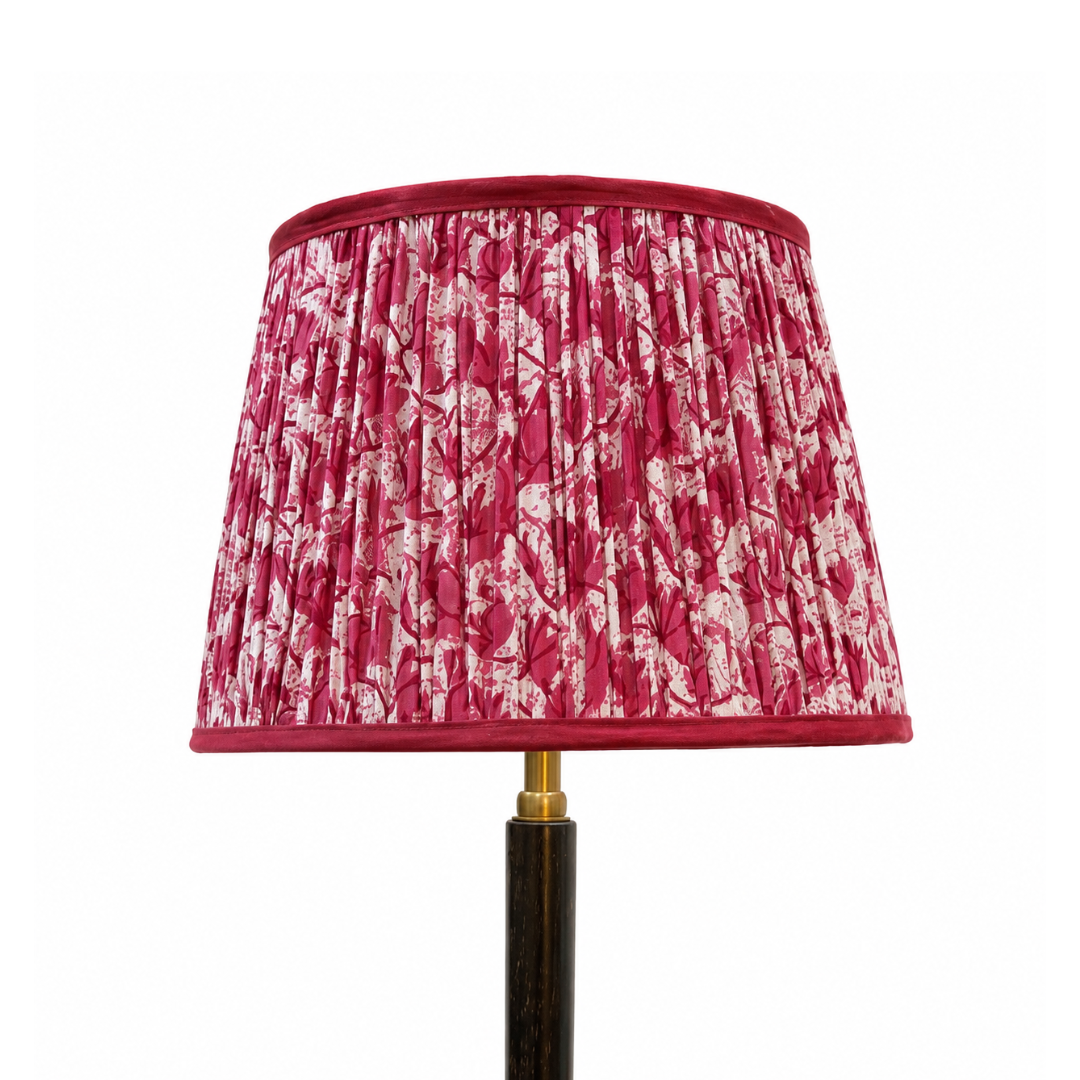 AARTIN 35 CM Crimson Blooms Cotton Lampshade - Straight Empire ( Shade Only )
