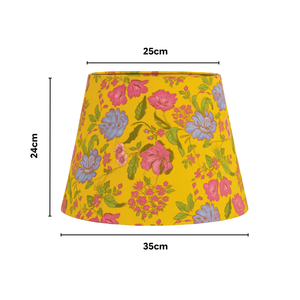 AARTIN Fenix Wood Table Lamp With Citrus Bouquet Lampshade