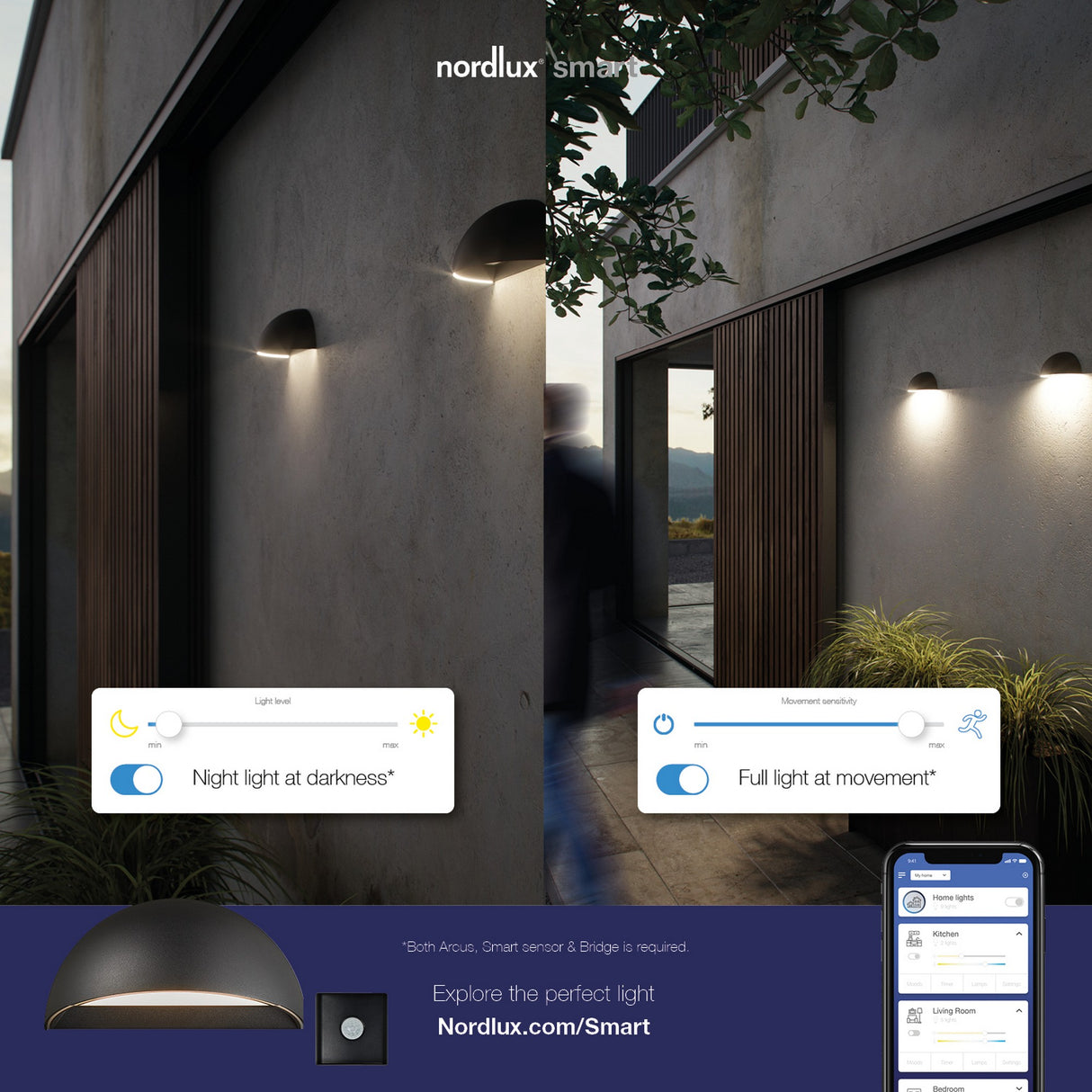 Arcus Smart | Wall light | Black - Comet Lighting