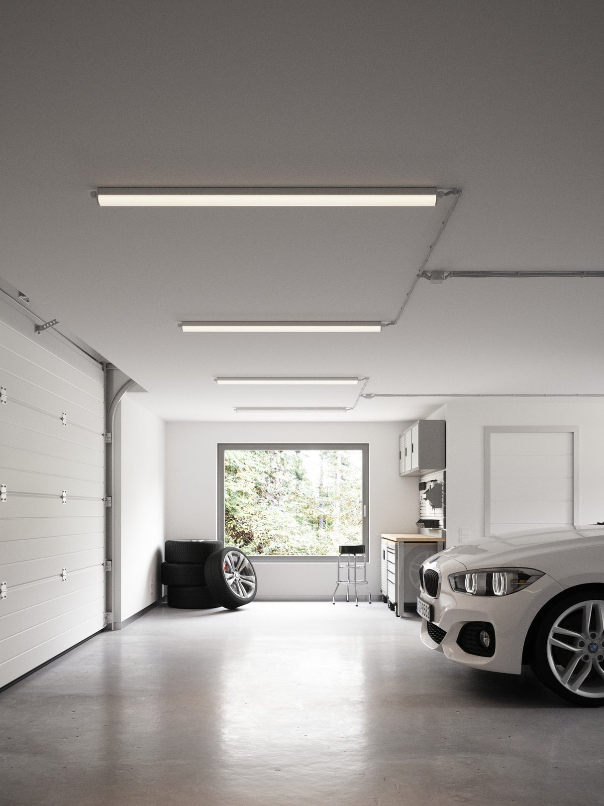 Westport 120 Singel | Batten Light Fitting | Grey - Comet Lighting