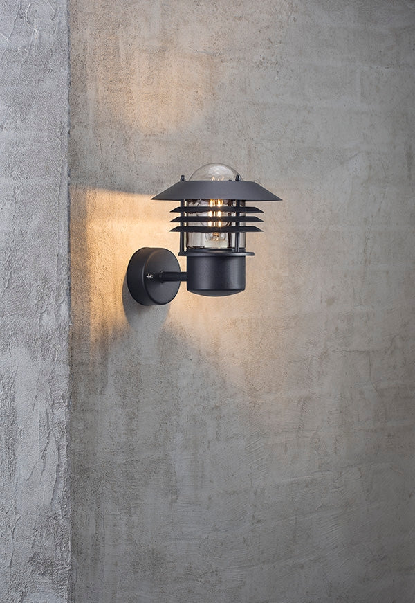 Nordlux Vejers Outdoor Wall Light Up Black - Comet Lighting