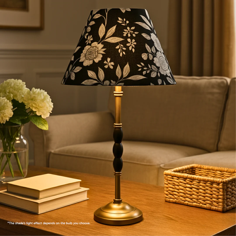 AARTIN OPHELIA TABLE LAMP IN ANTIQUE BRASS & MATTE BLACK (BASE ONLY)