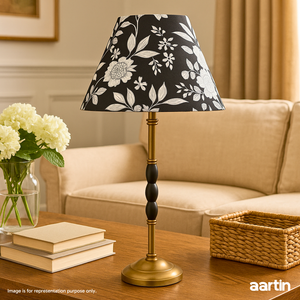 AARTIN OPHELIA TABLE LAMP IN ANTIQUE BRASS & MATTE BLACK (BASE ONLY)
