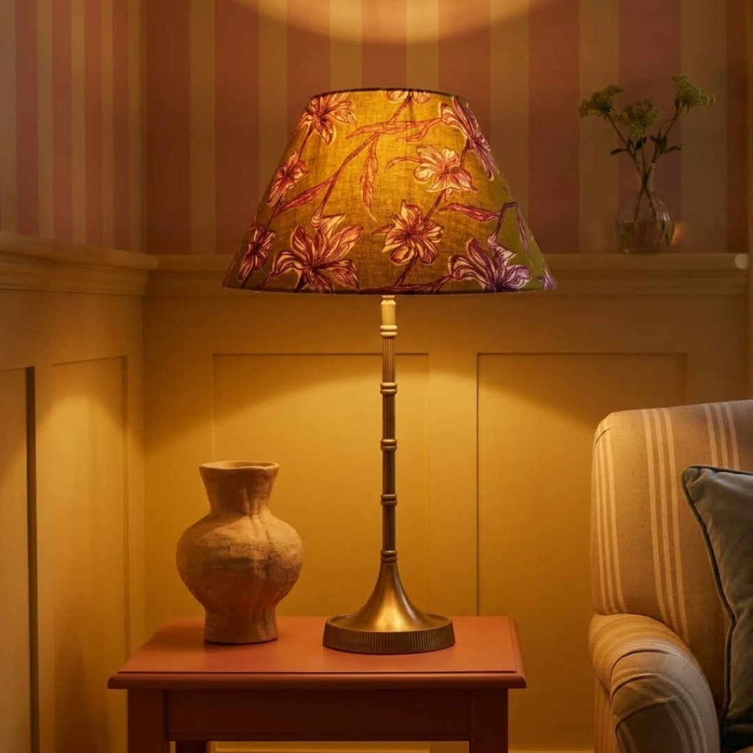 Pixie Metal Table Lamp with Honey Petals Lampshade
