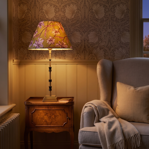 Lily Metal Table Lamp With Honey Petals Cotton Lampshade