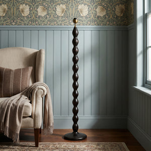 AARTIN Ripple Wood Floor Lamp - Ebony Finish (Base Only)