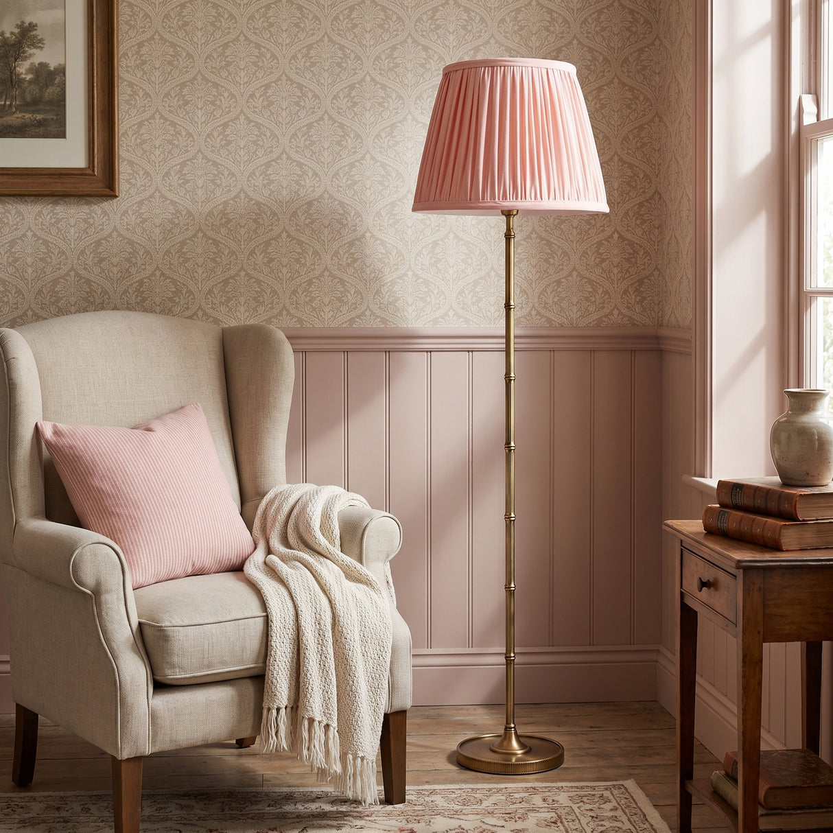 Pink Silk Lampshade