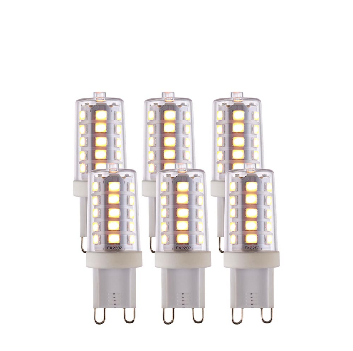 G9 LED SMD Dimmable - 6 pack  Clear & gloss white pc
