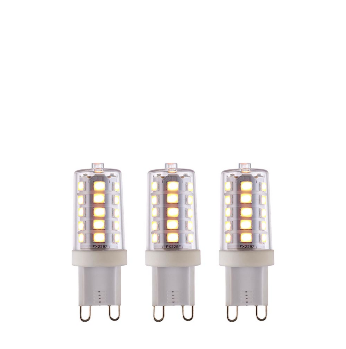 G9 LED SMD Dimmable - 3 pack  Clear & gloss white pc