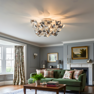 Searchlight 3Lt Half Flush Curls Acrylic