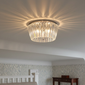 Searchlight Tiara 3Lt Fush| Chome With Crystal Glass