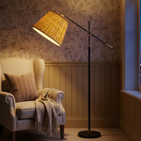 AARTIN Gama Metal Floor Lamp With Sunshine Ferns Lampshade