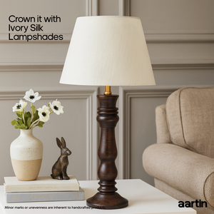 AARTIN ORLA TABLE LAMP IN WOOD WITH DARK BROWN FINISH (BASE ONLY)