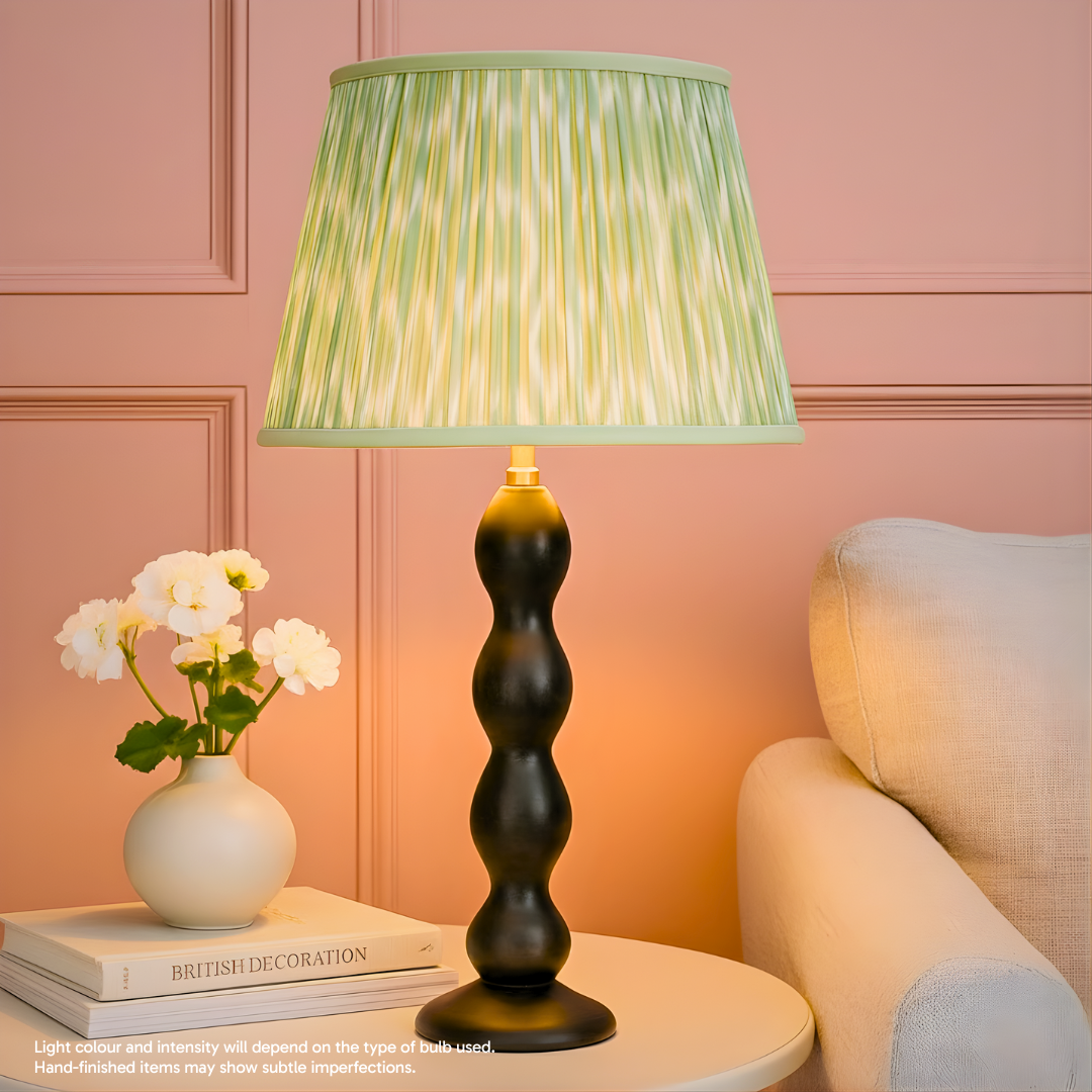 AARTIN RIPPLE TABLE LAMP IN WOOD WITH EBONY FINISH (BASE ONLY)