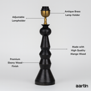 AARTIN FENIX TABLE LAMP IN WOOD WITH EBONY FINISH (BASE ONLY)
