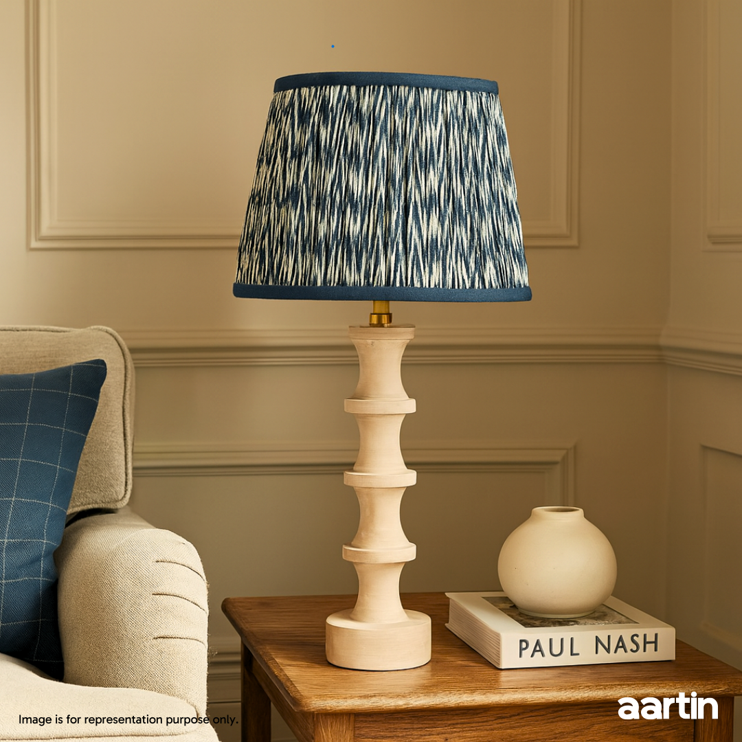 AARTIN NOVA TABLE LAMP IN WOOD WITH WHITEWASH FINISH (BASE ONLY)