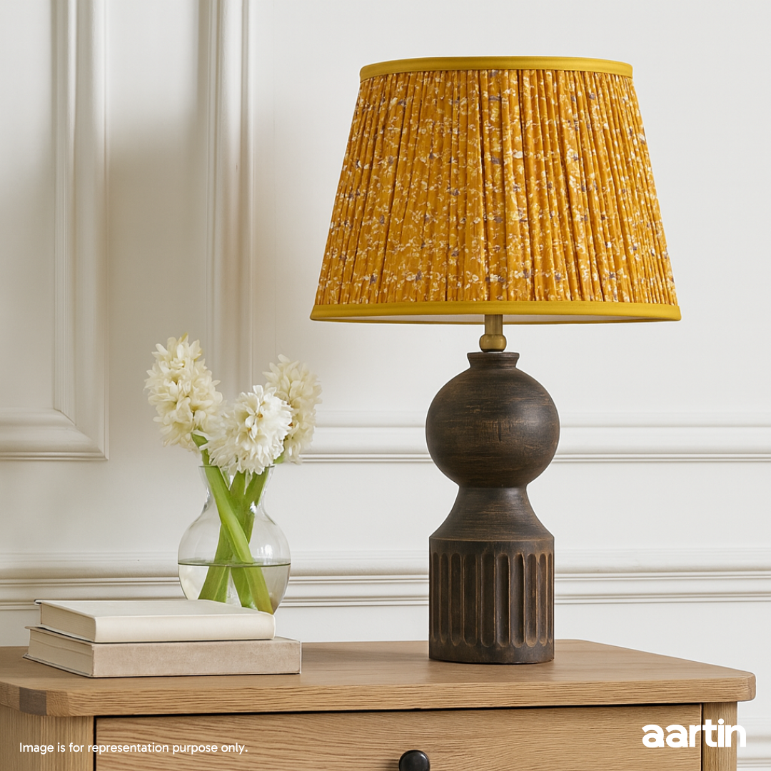 AARTIN TESSA TABLE LAMP IN WOOD WITH DARK NATURAL WOOD FINISH (BASE ONLY)