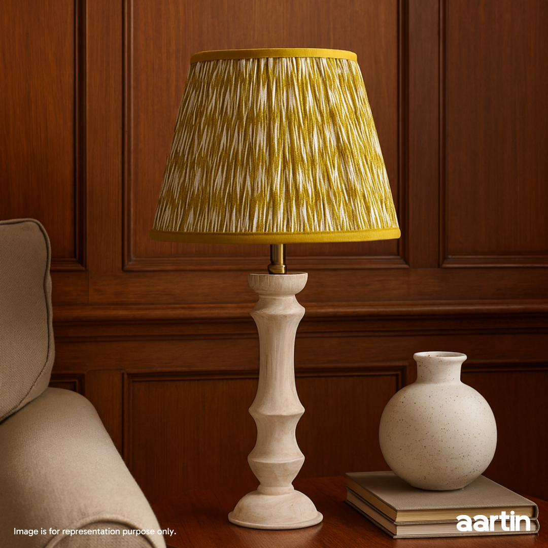 AARTIN ELIZA TABLE LAMP IN WOOD WITH WHITEWASH FINISH (BASE ONLY)