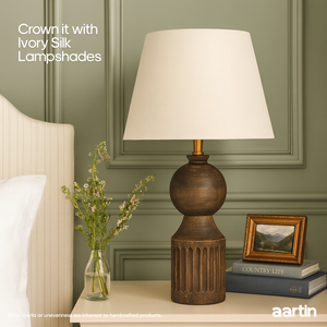 AARTIN TESSA TABLE LAMP IN WOOD WITH DARK NATURAL WOOD FINISH (BASE ONLY)