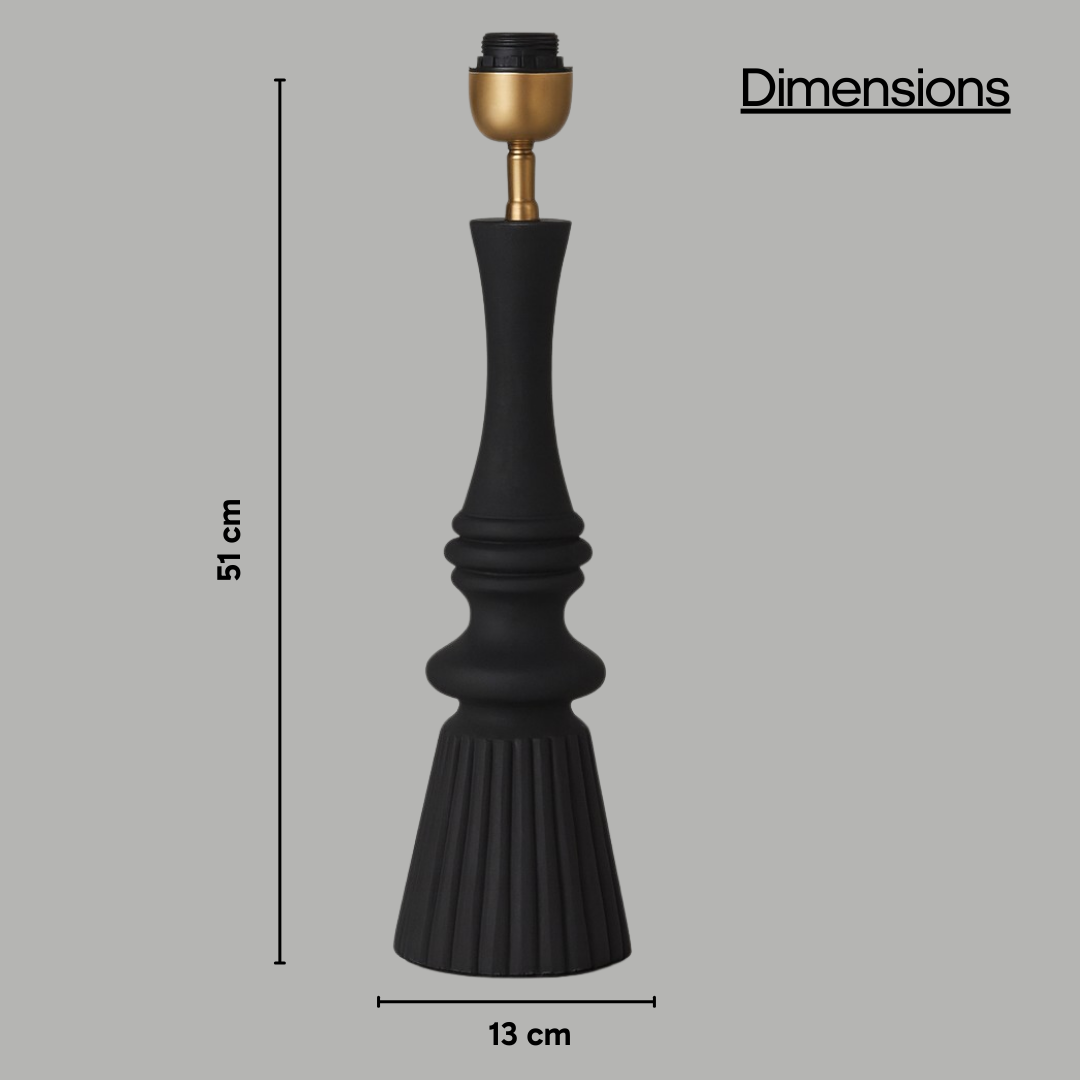 AARTIN CELESTIA TABLE LAMP IN WOOD WITH MATTE BLACK FINISH (BASE ONLY)
