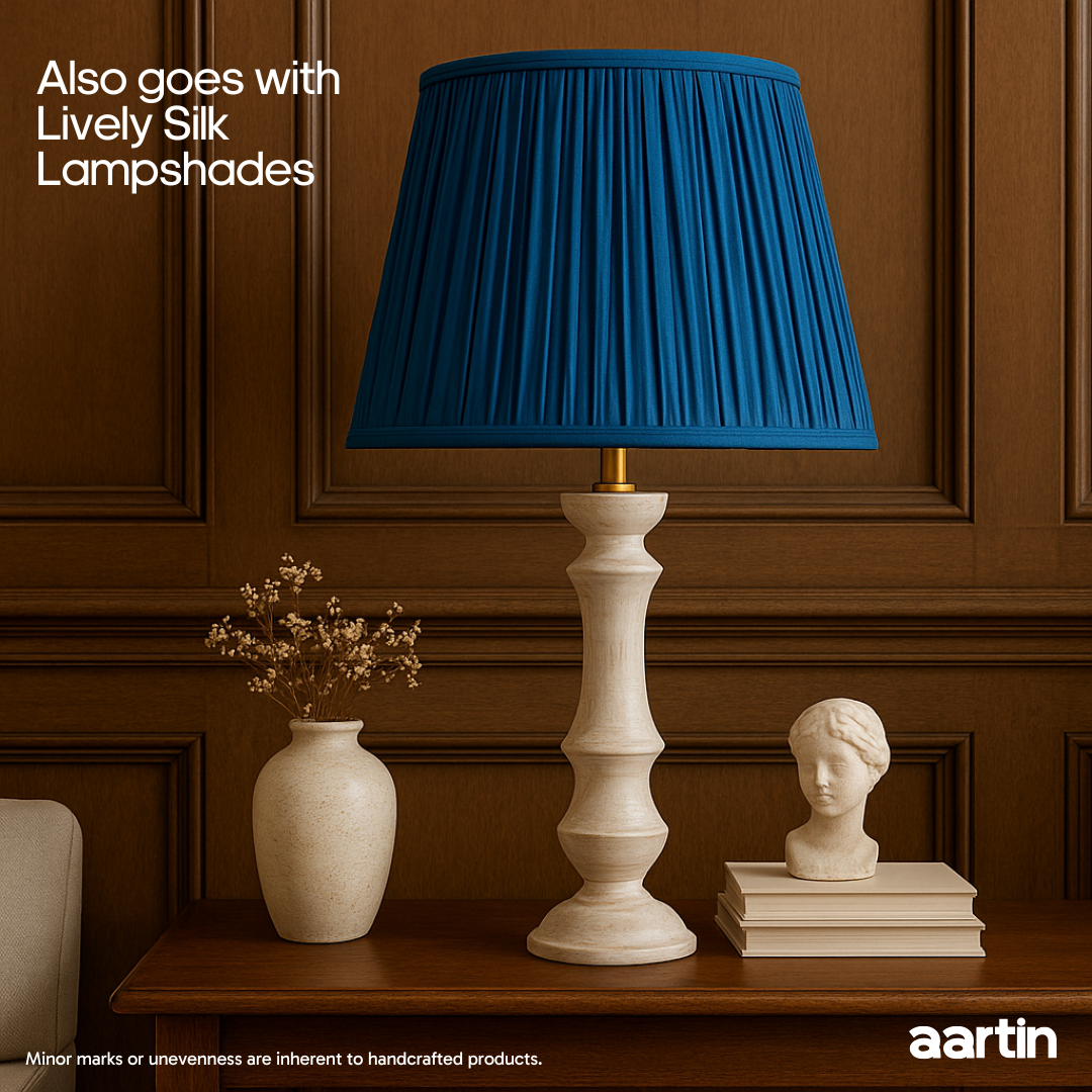 AARTIN ELIZA TABLE LAMP IN WOOD WITH WHITEWASH FINISH (BASE ONLY)