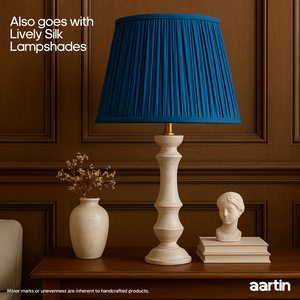 AARTIN ELIZA TABLE LAMP IN WOOD WITH WHITEWASH FINISH (BASE ONLY)