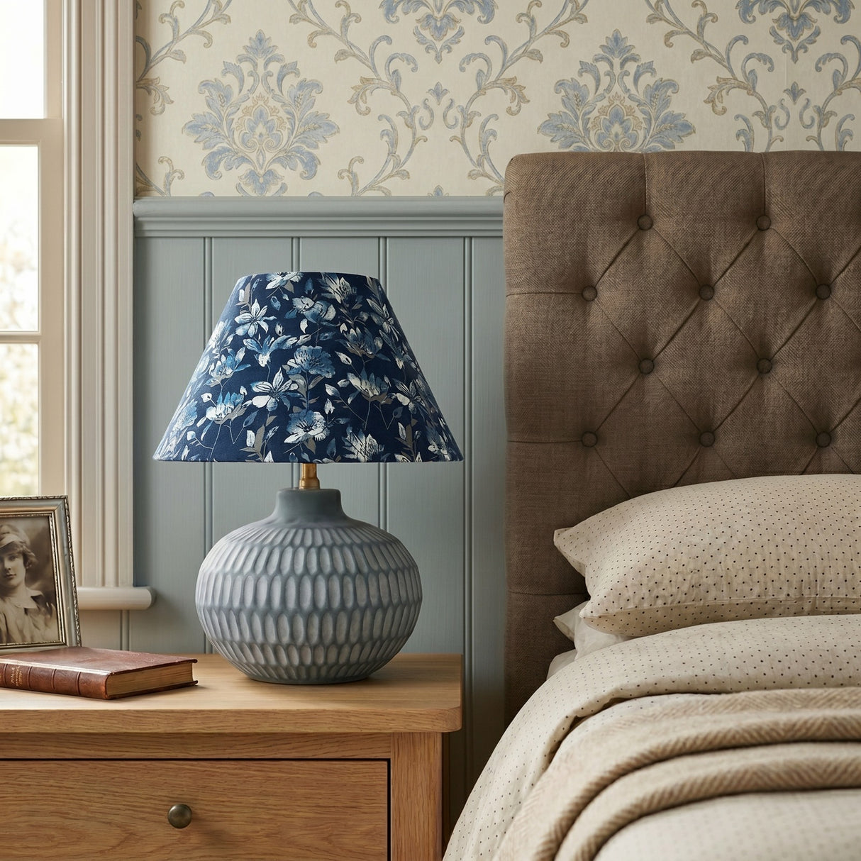 Indigo Blossom Lampshade