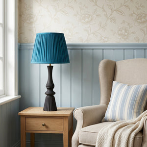 Blue silk lampshade