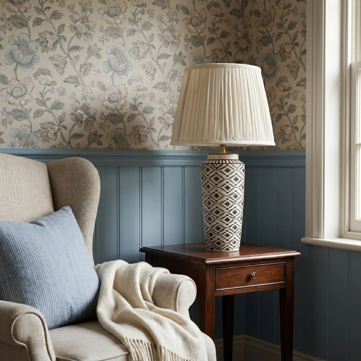 Ivory silk  Lampshade