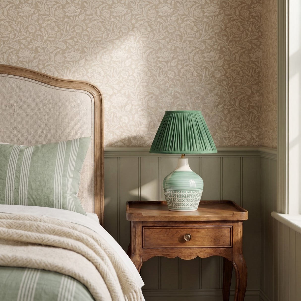 Green Silk Lampshade