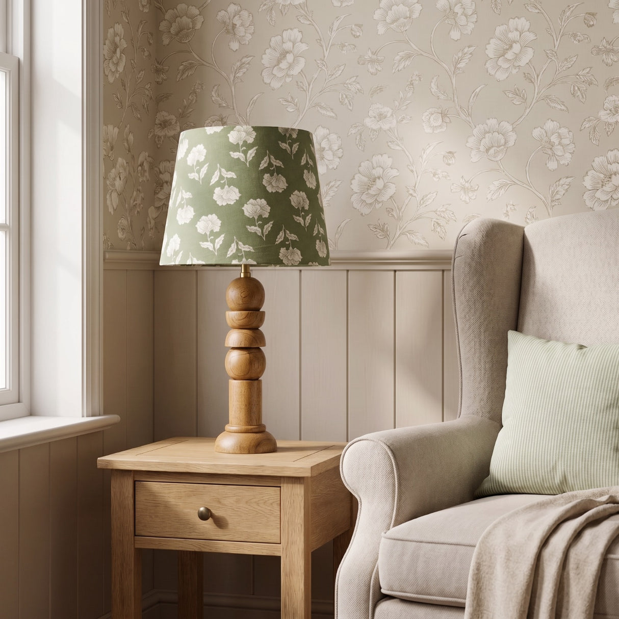 Sage Blossom Lampshade