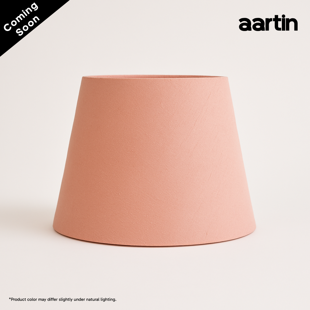 AARTIN STRAIGHT EMPIRE ROLLED LAMPSHADE IN LIGHT PINK SILK