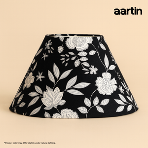 AARTIN 30 CM MIDNIGHT BLOSSOM EMPIRE ROLLED LAMPSHADE IN COTTON