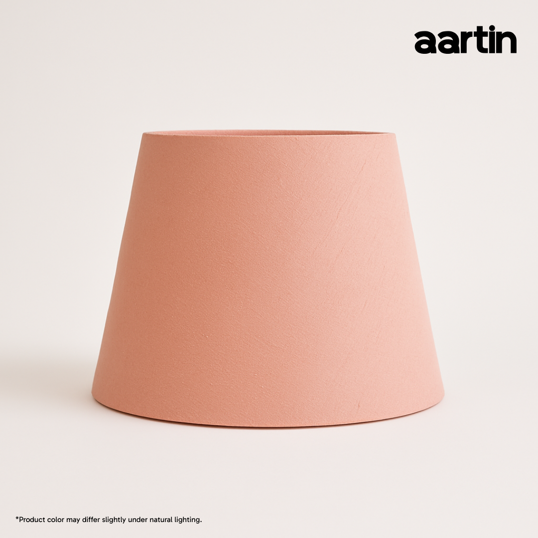 AARTIN STRAIGHT EMPIRE ROLLED LAMPSHADE IN LIGHT PINK SILK
