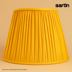 AARTIN STRAIGHT EMPIRE GATHERED LAMPSHADE IN YELLOW SILK