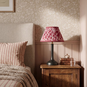 Crimson Blooms Cotton Lampshade
