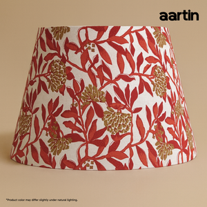 AARTIN 40 CM MAPLE BLOSSOM STRAIGHT EMPIRE ROLLED LAMPSHADE IN COTTON
