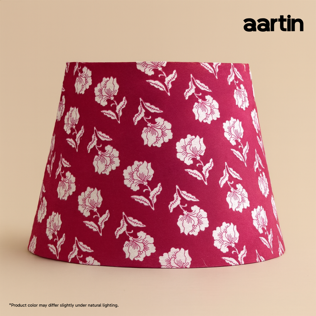 AARTIN 35 CM CHERRY BLOSSOM STRAIGHT EMPIRE ROLLED LAMPSHADE IN COTTON