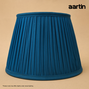 AARTIN STRAIGHT EMPIRE GATHERED LAMPSHADE IN BLUE SILK