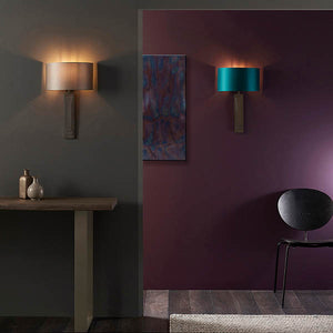Shannon Wall Light Brushed Bronze Plate & Mink Satin Fabric