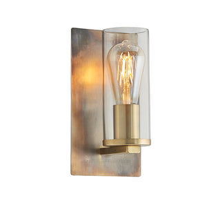 Arun Wall Light Bronze Patina Plate & Clear Glass