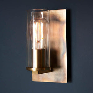 Arun Wall Light Bronze Patina Plate & Clear Glass
