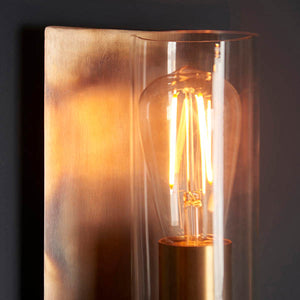 Arun Wall Light Bronze Patina Plate & Clear Glass