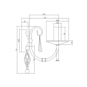 Aegean 1 Light Wall Light - Polished Nickel - Comet Lighting