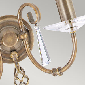 Aegean 2 Light Wall Light - Aged Brass - Comet Lighting