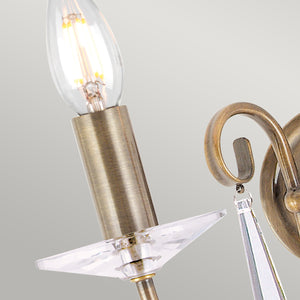 Aegean 2 Light Wall Light - Aged Brass - Comet Lighting