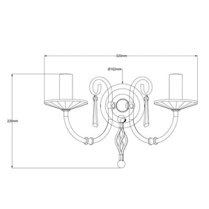Aegean 2 Light Wall Light - Polished Nickel - Comet Lighting