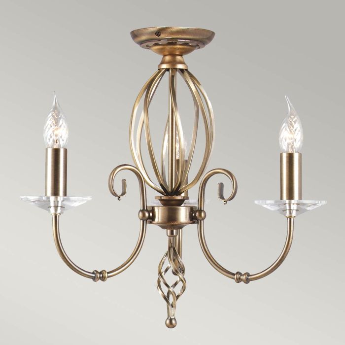 Aegean 3-Light Chandelier Aged Brass