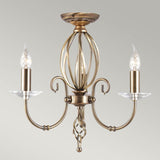 Aegean 3-Light Chandelier Aged Brass - Comet Lighting